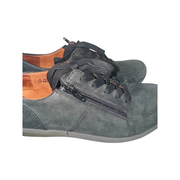 Vionic Abigail Lace-up Arch Support Shoes Black Leather Zip up Comfort Cushion - Picture 4 of 14